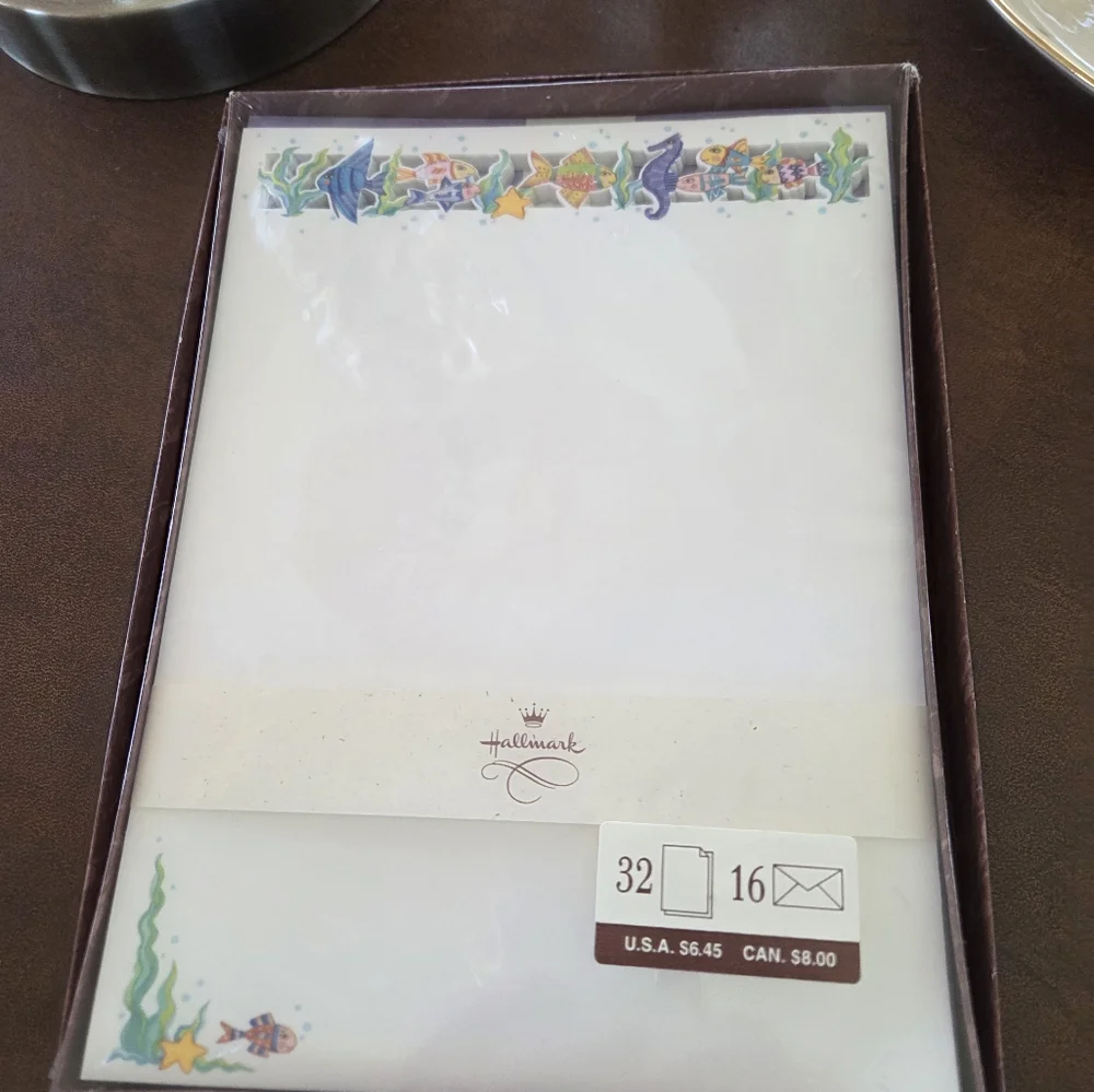 Vintage Hallmark Laser Cut Sea Life Stationary Sealed New Old Stock